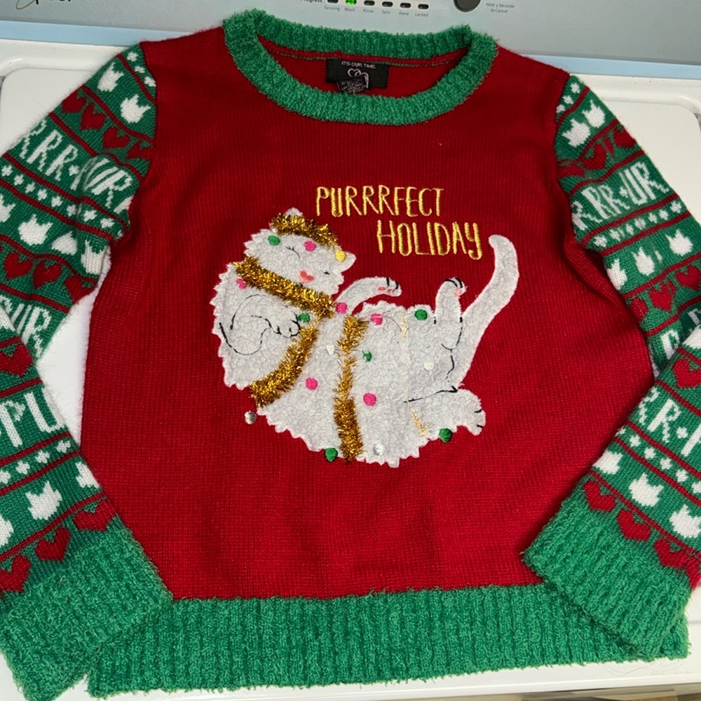 Cat ugly Christmas sweater